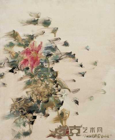 周春芽 1997年作 风中玫瑰 72.5×60.5cm